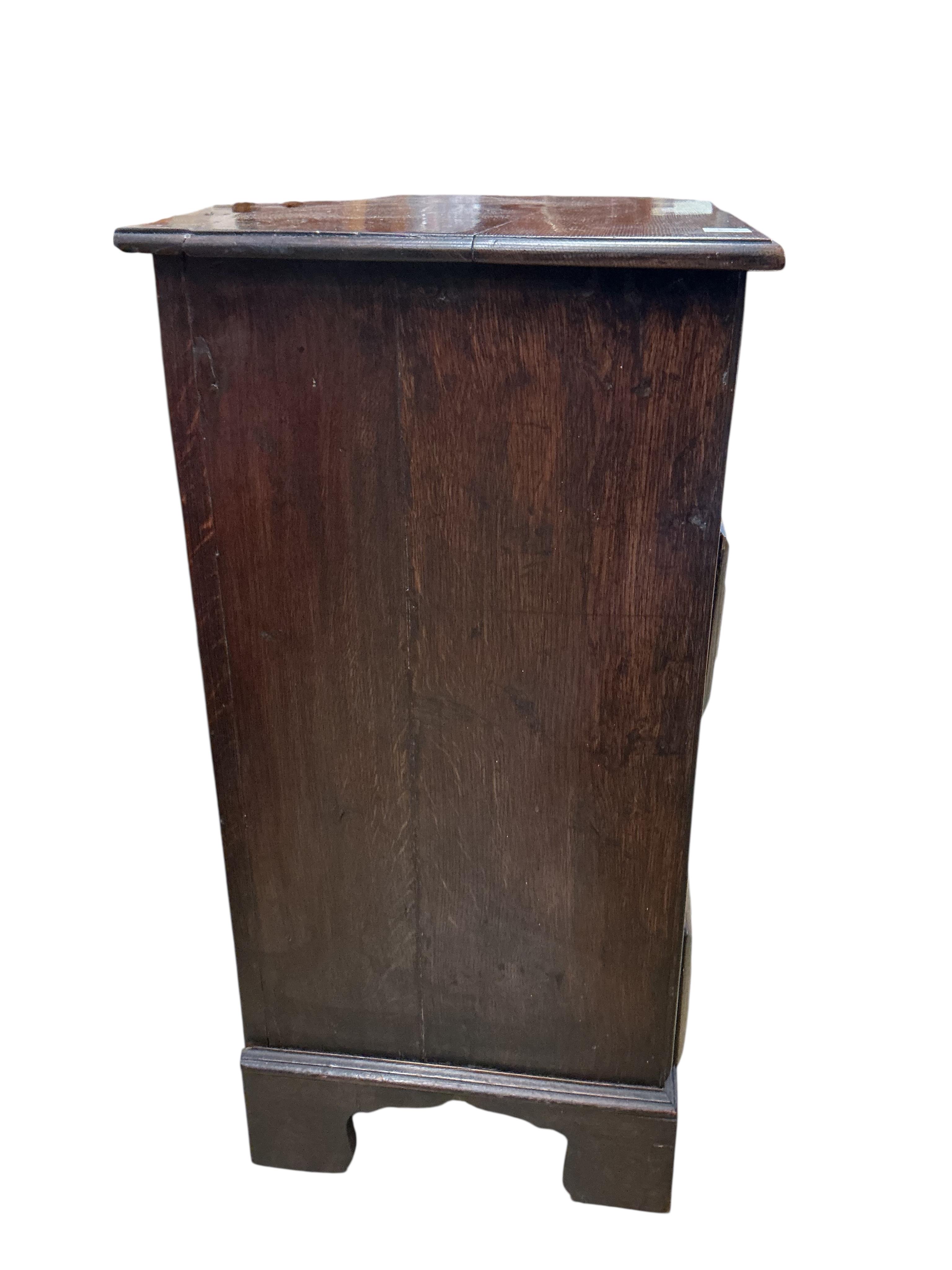 An 18th century and later oak chest of drawers, width 88cm, depth 44cm, height 90cm